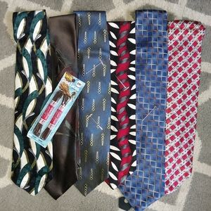 6 Vtg Designer Silk Ties - Lot D - Bellissimo!